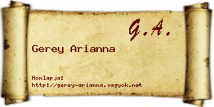 Gerey Arianna névjegykártya